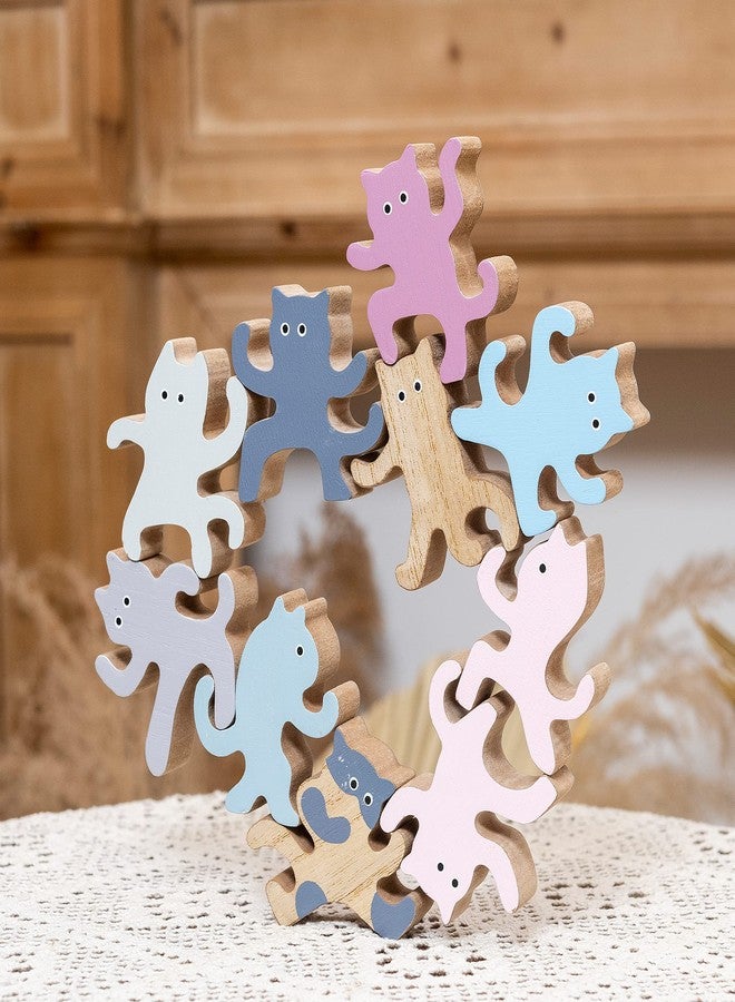 laboos Colorful Kung Fu Cat Stacking Toy - Wooden Balancing Stackable Playset - Occupational Therapy Toys, Baby Educational Toys - Wood Stacking Blocks Set for Families - Image 2