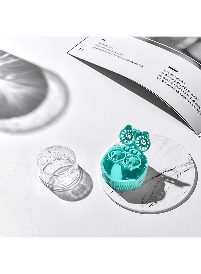 اتش اس علبة العدسات اللاصقة ، 2 حزمة كاريكاتير ، مربع تخزين للأزياء المحمولة ، حاوية غسالة العدسات يدويًا وأدوات ملقط أدوات - Image 3