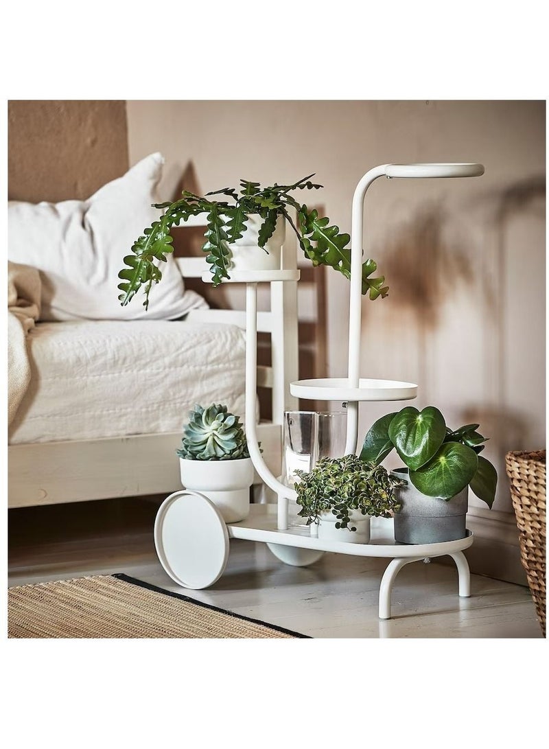 Generic CHILISTRÅN Plant stand with wheels, white, 75 cm - Image 2
