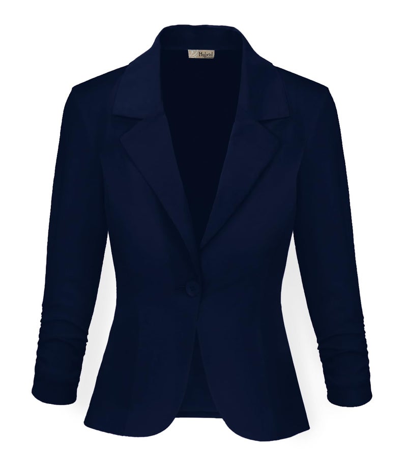 Hybrid & Company Hybrid Company Women Super Comfy Ponte Office Blazer JK1131 1073T Navy M