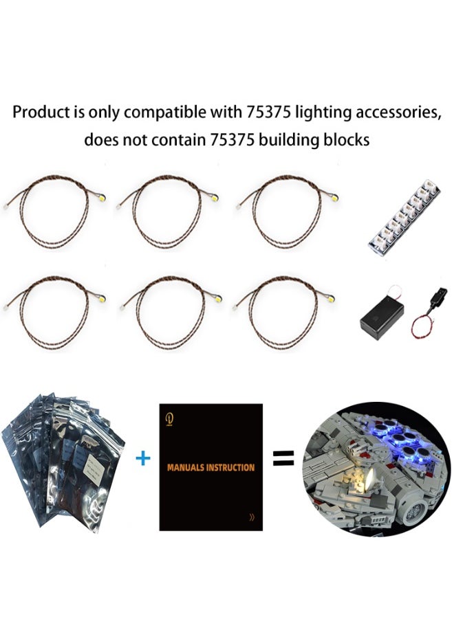 BRIXSPARK - BRIXSPARK LED Light for 75375 Star Wars Millennium Falcon Building Blocks Model (Building Set NOT Included) - Image 1