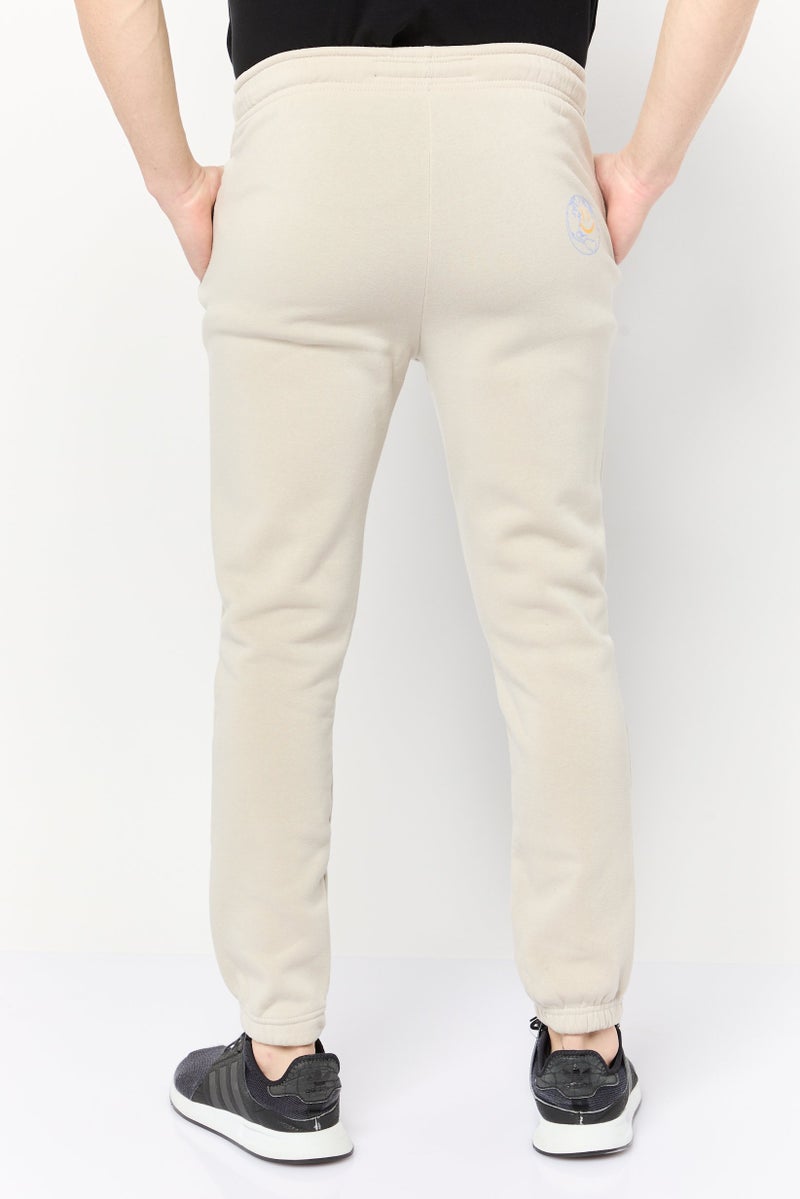 brooklyn Men Regular Fit Graphic Print Jogger Pants, Beige  - Image 2