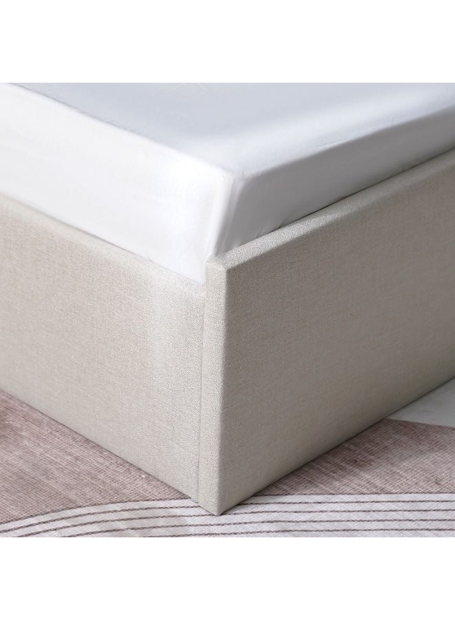 Supreme Twix 180x200 Upholstered King Bed | Modern Design Wooden Double Bed Frame Furniture | Comfortable Bed (Mattress Not Included) L215.5xW202xH111cm-Beige - Image 3