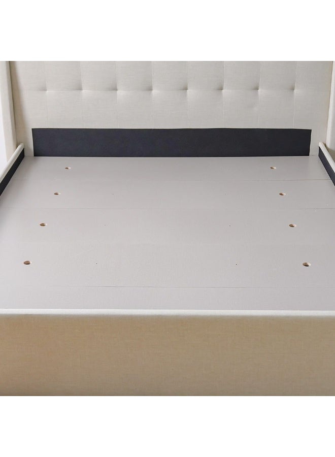 Supreme Twix 180x200 Upholstered King Bed | Modern Design Wooden Double Bed Frame Furniture | Comfortable Bed (Mattress Not Included) L215.5xW202xH111cm-Beige - Image 4