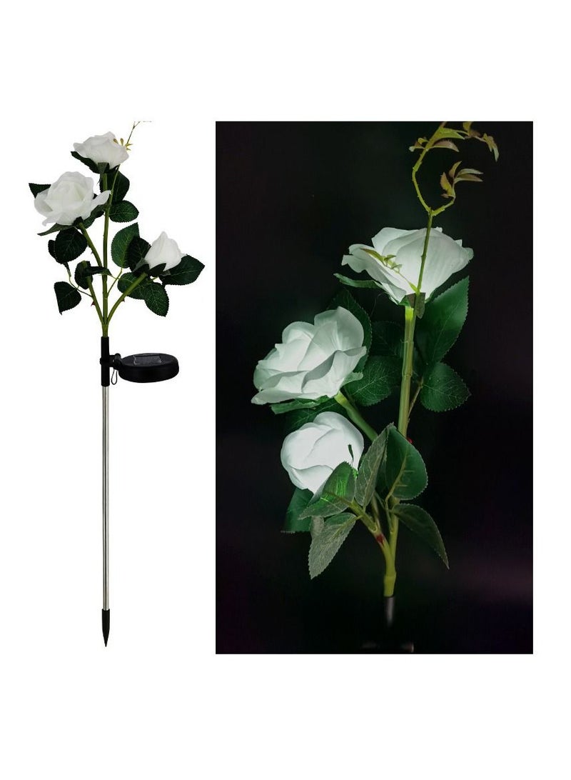 Arabest Solar Garden Lights - Newest Version Solar Lights Outdoor, 7 Color Changing Rose Lights for Yard,Garden Decoration, Enlarged Solar Panel, More Realistic Rose Flower (2 Pack, Red and White) - Image 3