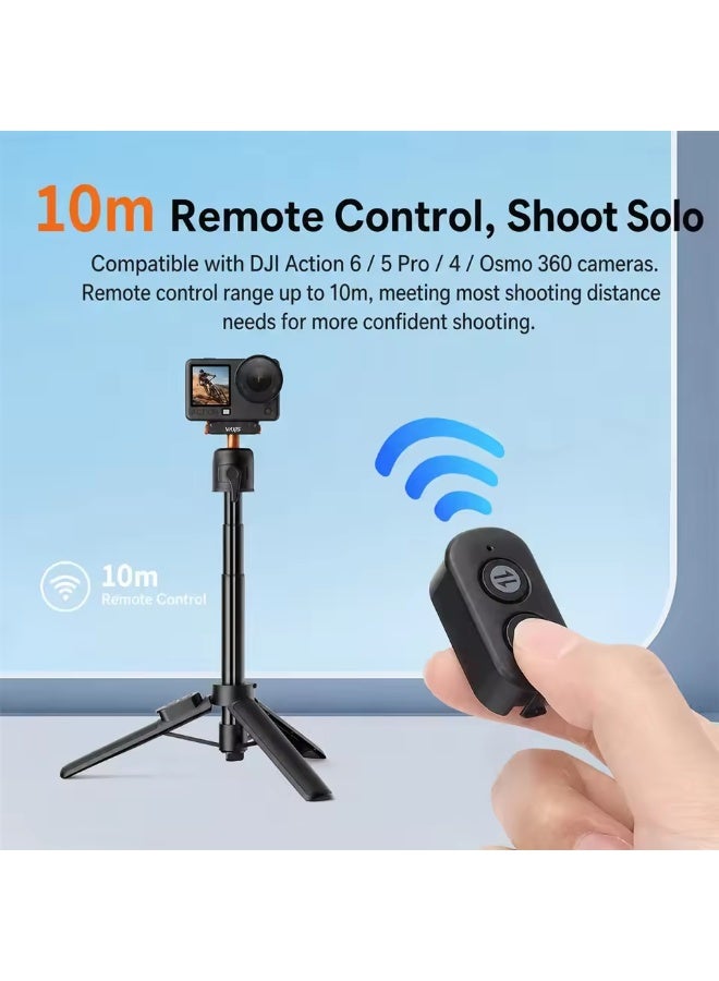 VRIG AC-90S Magnetic Tripod for DJI Action 6/5 Pro Quick Release Camera Selfie Stick Tripod w Bluetooth Remote+Coldshoe+Ballhead - Image 3