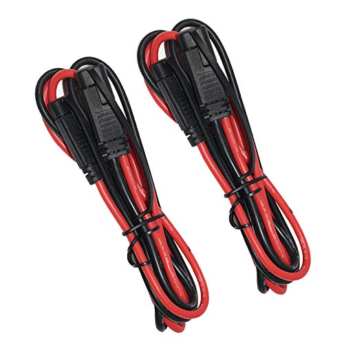 SPARKING [2 PACK 3FT 12AWG SAE to SAE Extension Cable 2Pin Bullet Quick Connect Heavy Duty Wire Harness with Waterproof Cap(3FT)