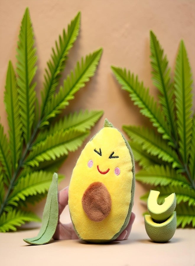 Jowxsx Dog Chew Toy, Avocado Squeaky Dog Toys, Tough & Chew Resistant, Creative Pet Toy, Soft Plush Avocado Shape Tooth Cleaning for Puppy, Small, Middle, Big Dogs Yellow - Image 2
