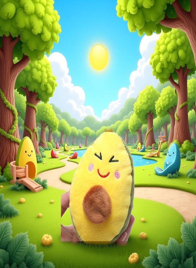 Jowxsx Dog Chew Toy, Avocado Squeaky Dog Toys, Tough & Chew Resistant, Creative Pet Toy, Soft Plush Avocado Shape Tooth Cleaning for Puppy, Small, Middle, Big Dogs Yellow - Image 4