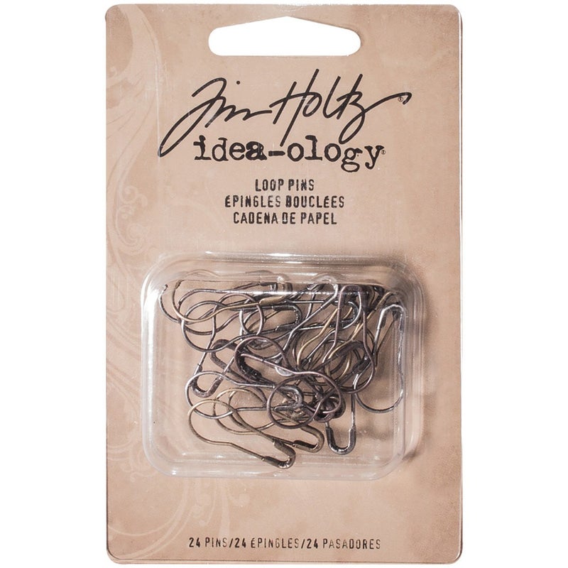 Tim Holtz Loop Pins by Tim Holtz Idea-ology, Pack of 24, Nickel, Brass and Copper Finishes, TH93200 - Image 3
