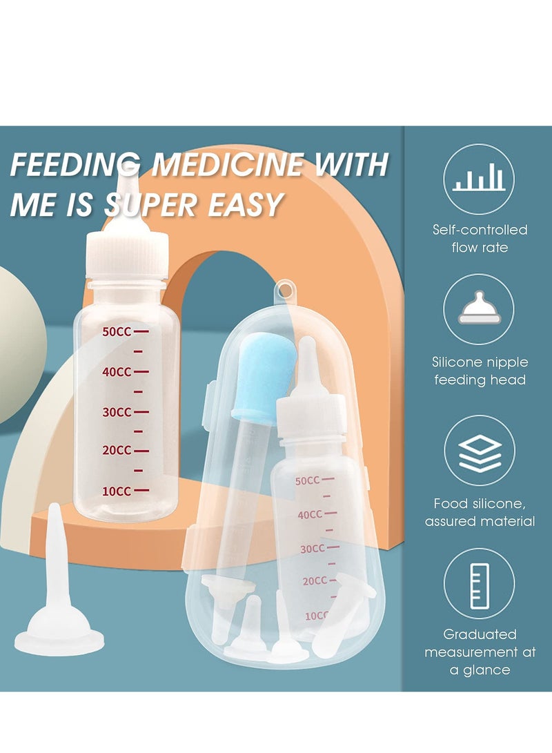 SOLARAE Pet Feeding Bottle Kit Silicone Transparent Durable Milk Feeder Nursing Care Set for Newborn Kittens Puppies Rabbits Small Animals - Image 2