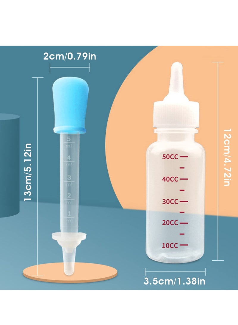 SOLARAE Pet Feeding Bottle Kit Silicone Transparent Durable Milk Feeder Nursing Care Set for Newborn Kittens Puppies Rabbits Small Animals - Image 4