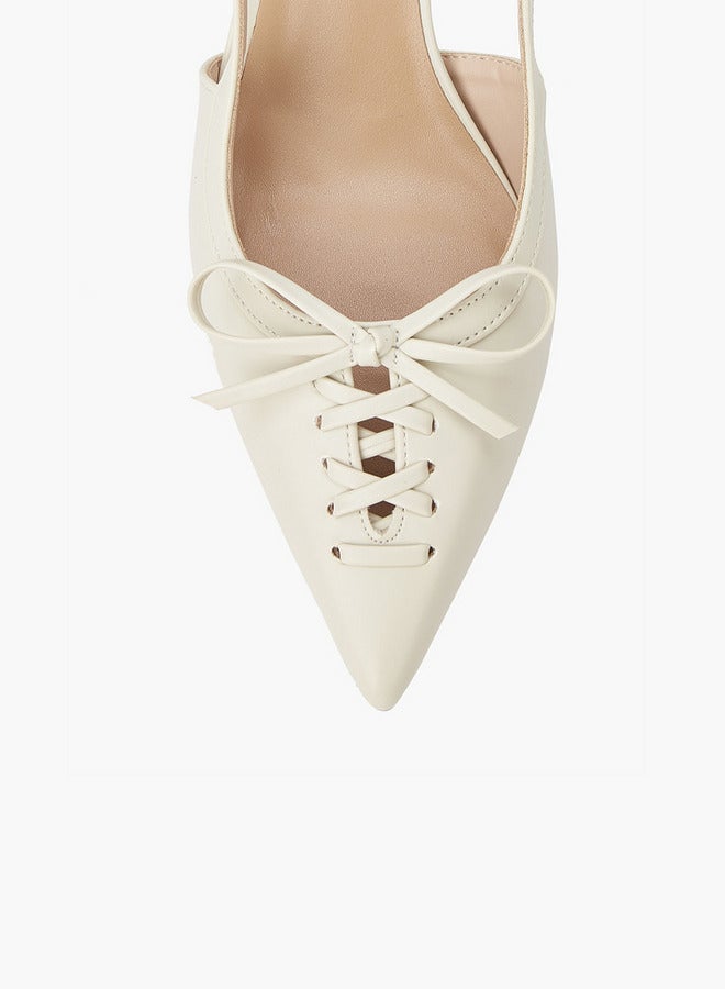 بابريكا حذاء بكعب رفيع مزين بفيونكة وإبزيم - Image 3