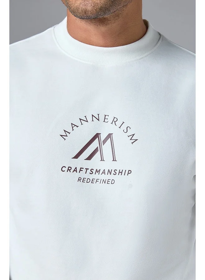 تكلف The Pure Ease White Cotton Sweatshirt Relaxed Fit