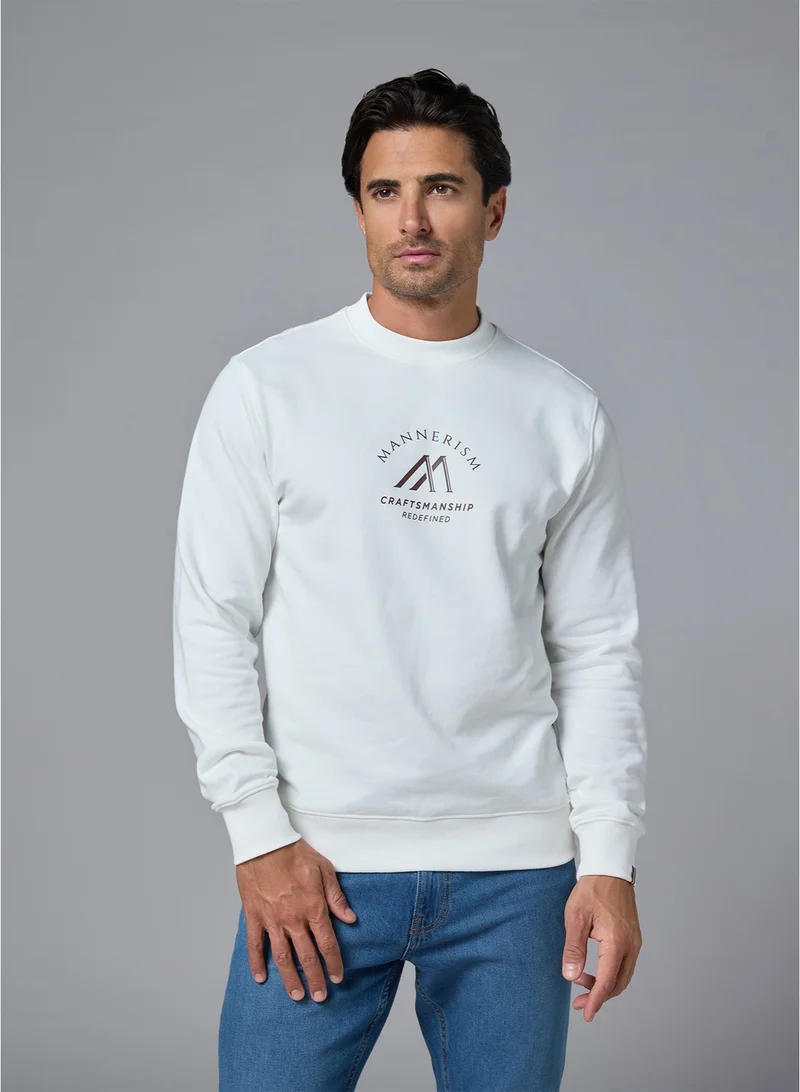Mannerism The Pure Ease White Cotton Sweatshirt Relaxed Fit
