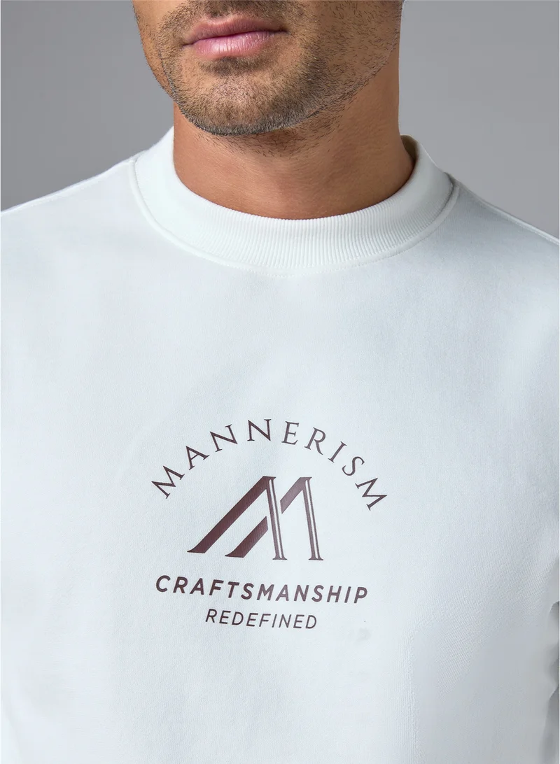 Mannerism The Pure Ease White Cotton Sweatshirt Relaxed Fit