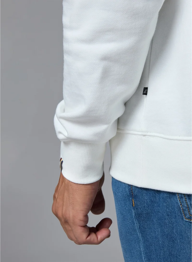MANNERISM  The Pure Ease White Cotton Sweatshirt Relaxed Fit for Men | Best Price UAE