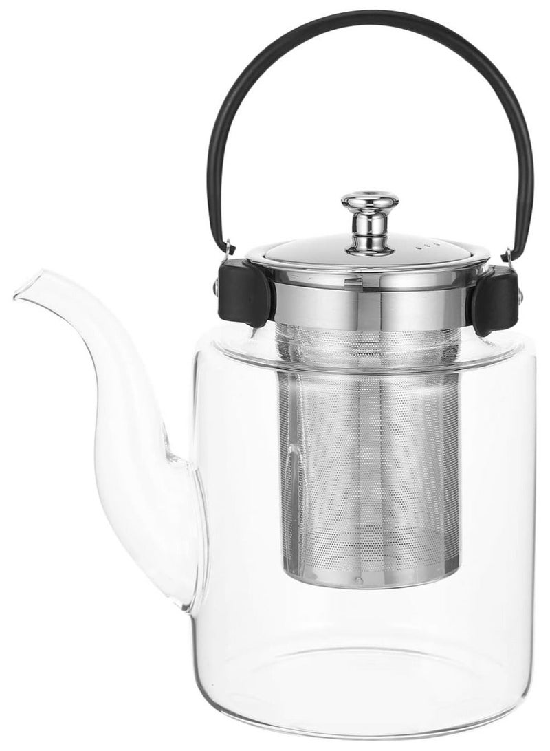 tbh 1500ml Heat-Resistant Glass Teapot with Removable Stainless Steel Infuser, Loose Leaf Tea & Herbal Kettle - Image 1