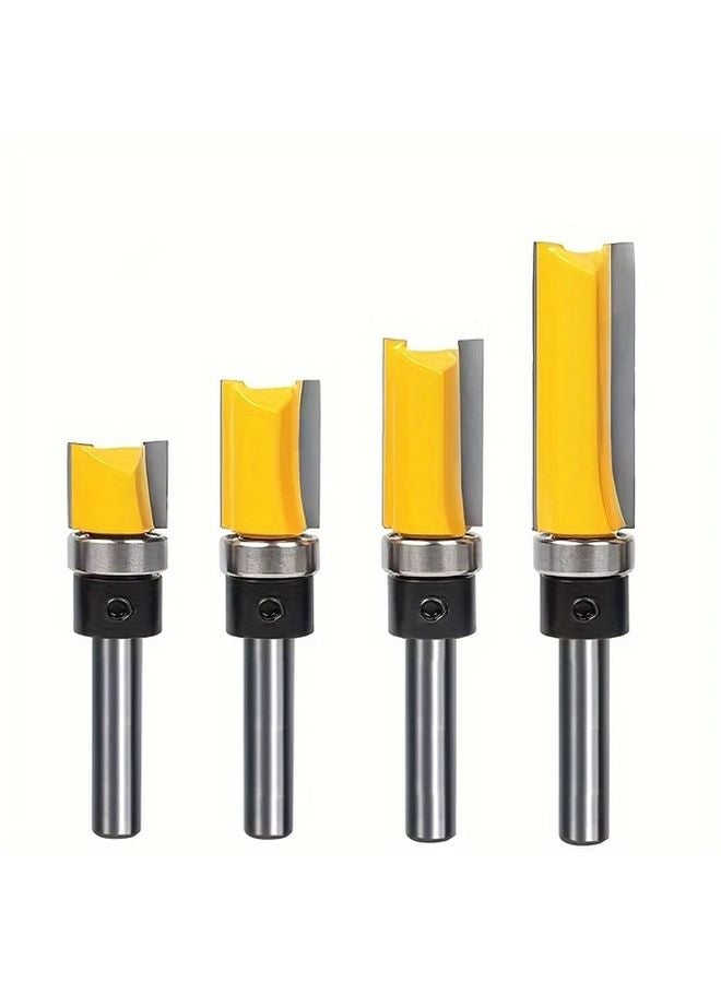 4pcs Woodworking Milling Cutter Set 8mm Shank Profile Trimming Engraving Tools Hard Alloy - Image 1