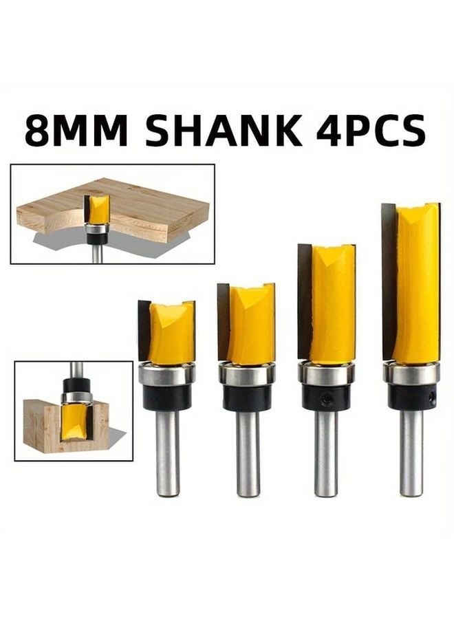 4pcs Woodworking Milling Cutter Set 8mm Shank Profile Trimming Engraving Tools Hard Alloy - Image 3