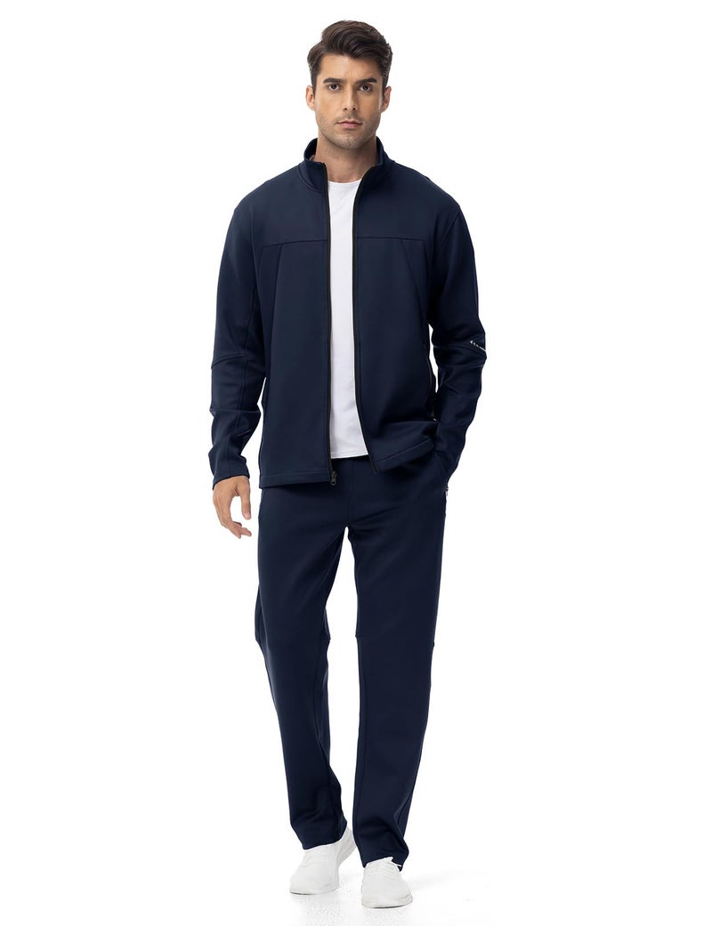 Gopune Men's Tracksuits 2 Piece Casual Athletic Jogging Warm Up Sweat Suits Workout Sports Sets,Navy XL - Image 5