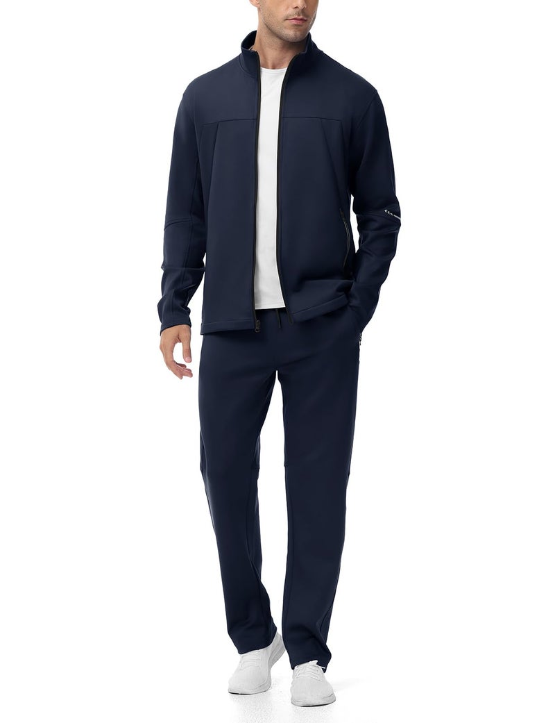 Gopune Men's Tracksuits 2 Piece Casual Athletic Jogging Warm Up Sweat Suits Workout Sports Sets,Navy XL - Image 1