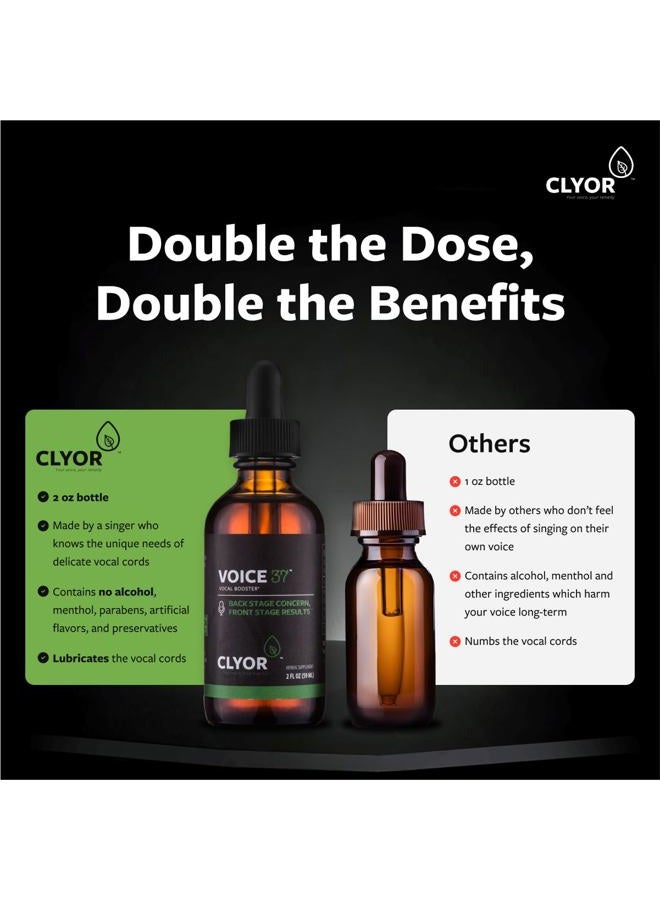 CLYOR Voice37- All Natural Voice Remedy for Singers - Boosts Your Voice - Soothes and Relieve Hoarseness - Lubricates Vocal Cords - Removes Mucus - Enhances Your Singing and Speaking - 2 oz - Image 3