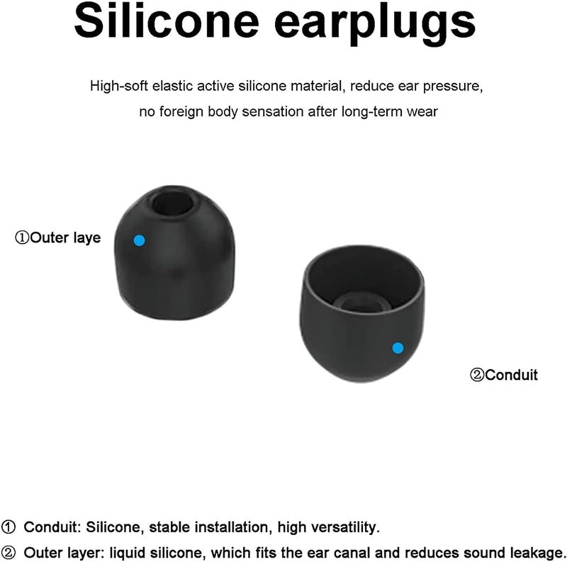 MAKINGTEC Silicone Ear Plugs Accessories for Sony WF-1000XM4/WF-1000XM3 Eartips in-Ear Earbuds Silicone Soft Ear Cushions Tips Covers Eargels for WF-1000XM4 Headphones 7Pairs (Black) - Image 2