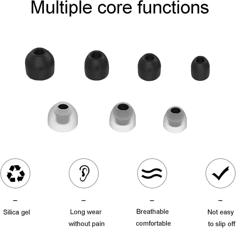 MAKINGTEC Silicone Ear Plugs Accessories for Sony WF-1000XM4/WF-1000XM3 Eartips in-Ear Earbuds Silicone Soft Ear Cushions Tips Covers Eargels for WF-1000XM4 Headphones 7Pairs (Black) - Image 4