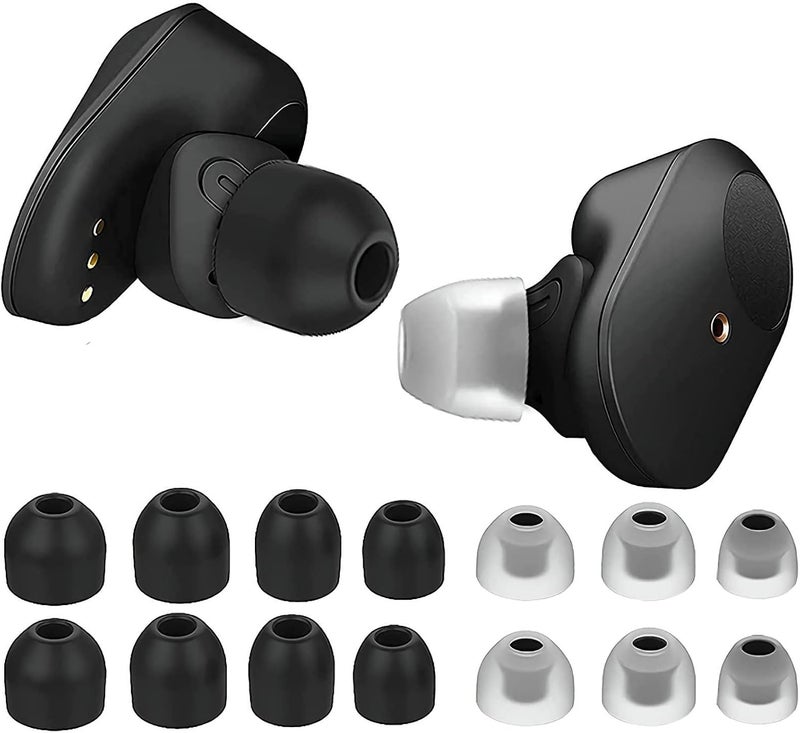 MAKINGTEC Silicone Ear Plugs Accessories for Sony WF-1000XM4/WF-1000XM3 Eartips in-Ear Earbuds Silicone Soft Ear Cushions Tips Covers Eargels for WF-1000XM4 Headphones 7Pairs (Black) - Image 1