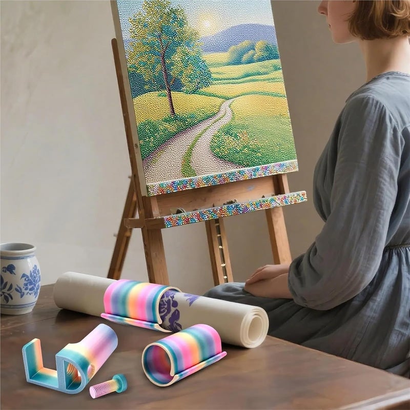 Diamond Painting Canvas Roll Holder Painting Canvas Roll Holder, Portable Tool Kit for Artists & Hobbyists for Diamond Art Enthusiasts - Image 2