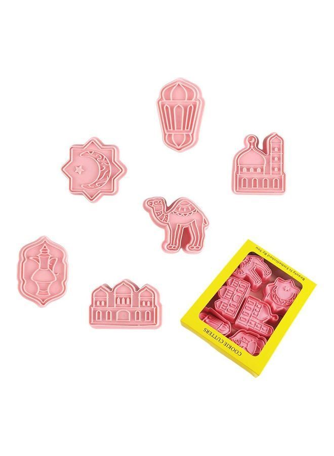 NIBEMINENT 6-Piece Mubarak Cookie Cutter Pink - Image 1