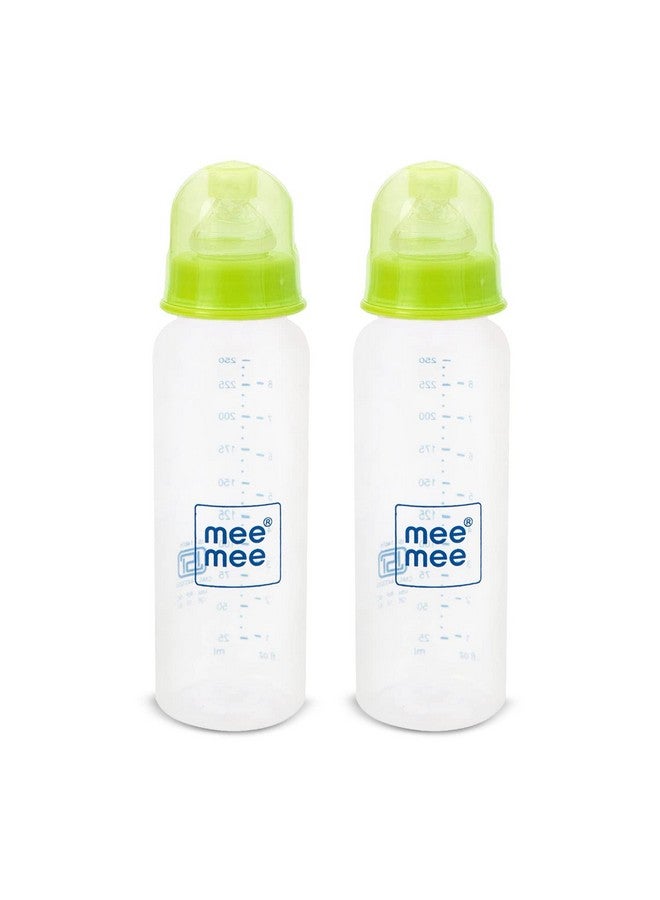 Mee Mee 250ml Easy Flo Premium Baby Feeding Bottle (Green, Pack of 2) - Image 1