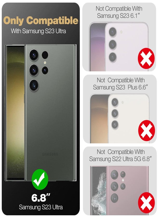 ديكسنور جراب Dexnor متوافق مع هاتف Samsung Galaxy S23 Ultra، بإطار أمامي مزدوج وحامل، وتقنية امتصاص الصدمات لحماية من السقوط، جراب هاتف محمول متين، جراب واقٍ مقاوم للصدمات - أسود - Image 2