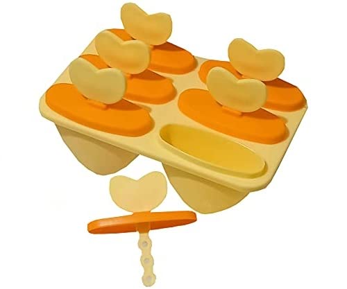 UNEQUETREND Unequetrend 6 Cells Ice Cream Mold Plastic DIY Popsicle Mould Lolly Candy Maker Brown - Image 1