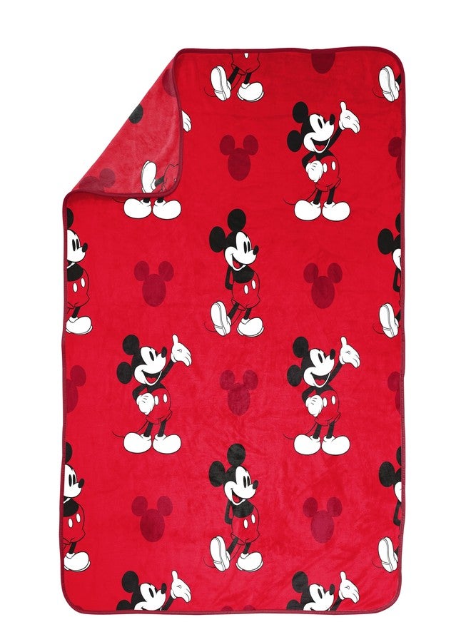 Jay Franco Disney Mickey Mouse Plush Throw Blanket - Measures 50 x 60 Inches - Kids Super Soft Red Fleece Bedding - Image 2
