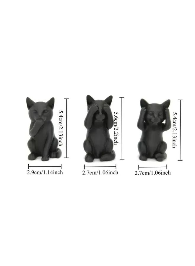 Do Not Listen Mini Kitten Cat Statue Desk Decor Cute Realistic Resin Sculpture - Image 3