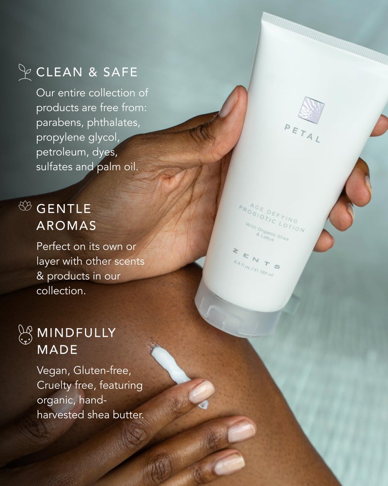 Zents Age-Defying Probiotic Body & Hand Lotion (Petal) | Moisturizing Lotion with Hyaluronic Acid & Organic Shea Butter | Nourishes & Hydrates Skin | 6.4 fl oz - Image 5