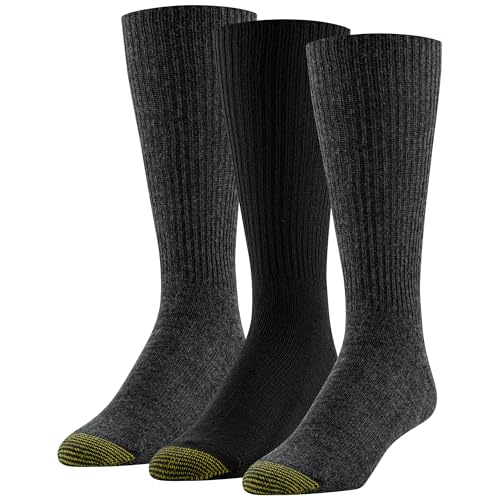 GOLDTOE Men's Fluffies Casual Crew Socks, Assorted (3-Pairs), Large - Image 1