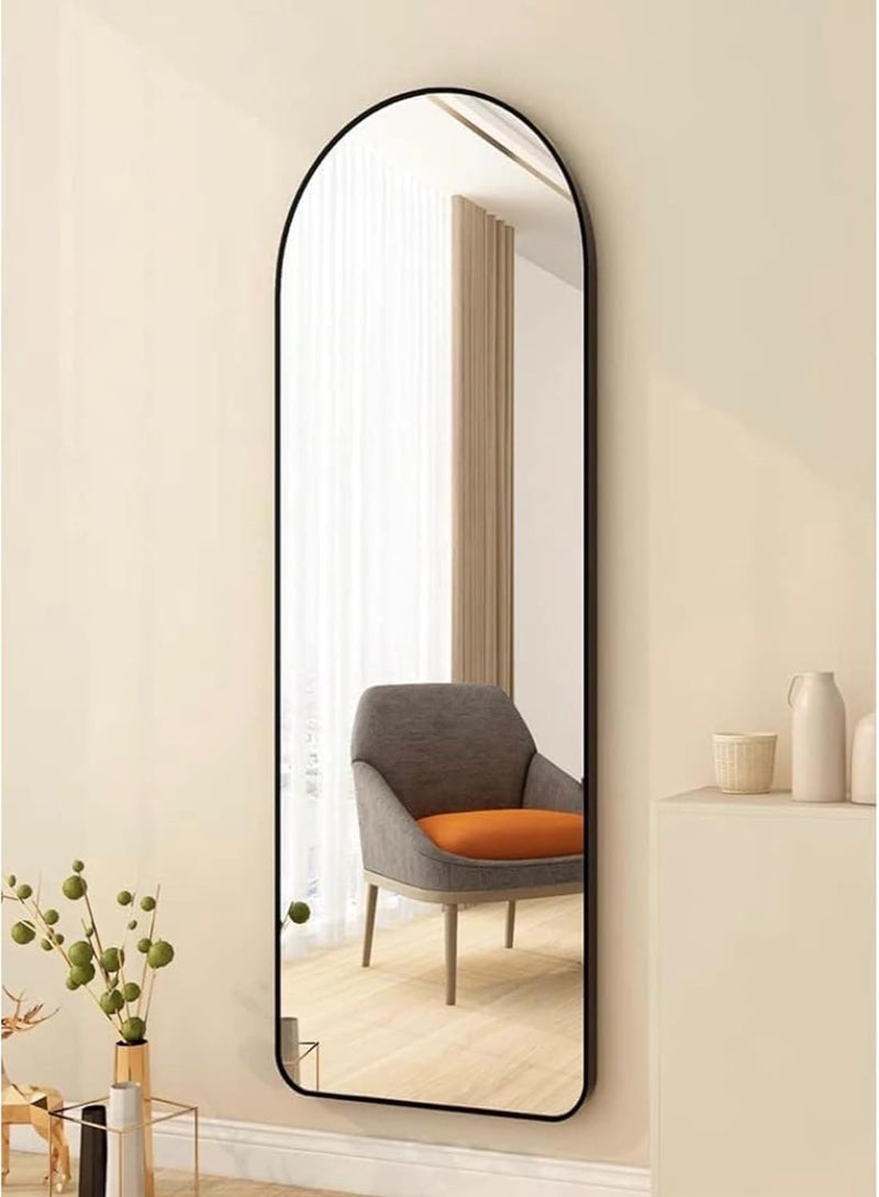 ديكور هيلز مرآة كبيرة قائمة بذاتها، مصنوعة من سبائك الألومنيوم، بطول كامل (سم - 42 سم)، ومعلقة على الحائط، ومثبتة بحامل، مناسبة لغرفة النوم أو غرفة تبديل الملابس (فضية، 59.84 بوصة - 16.54 بوصة) - Image 5