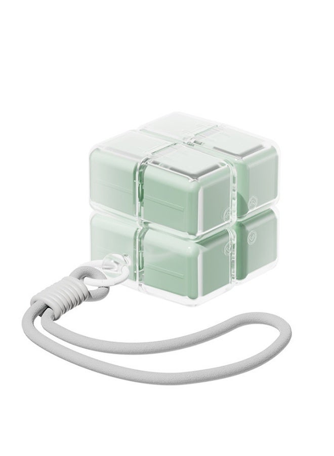 Magic Cube Pill Organizer with Lanyard, 8-Compartment Portable Pill Case for Vitamins, Fish Oil, Medication & Daily Supplements - Image 1