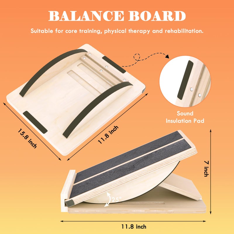 MUCITAGF Professional Slant Board, Adjustable Incline Board and Calf Stretcher, Slant Board for Calf Stretching, Calf Stretch Board with Spiky Massage Ball and Resistance Tube - Image 3
