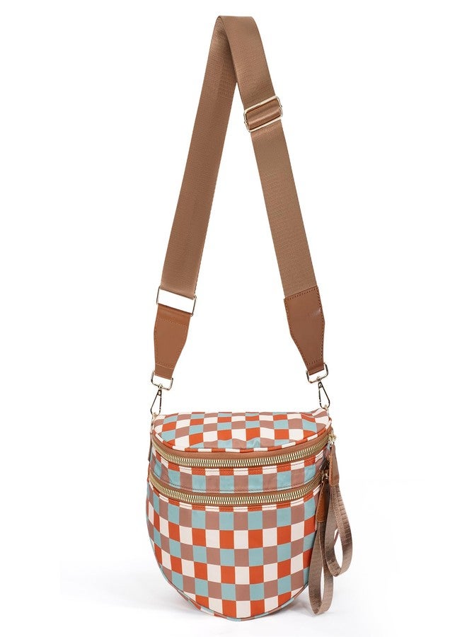 Caitina Womens Crossbody Bag, Spacious Nylon Bum Bag Trendy Shoulder Purse with Adjustable Strap Zipped Travel Essentials(42A-Multi) - Image 1