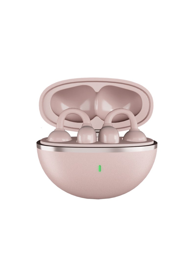 ZIPFORCE Open Ear Ring True Open Ear Headphones, Lightweight Comfort Open Ear Clip Wireless Earbuds, Bluetooth 6.0 OWS Earphones Fit Sports Running, Workout Fitness,Pink - Image 1