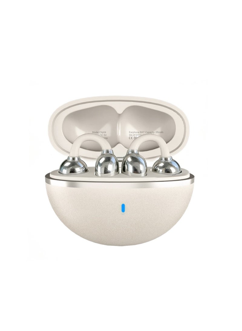 زيبفورس سماعات الأذن المفتوحة الحلقية، سماعات بلوتوث لاسلكية خفيفة الوزن ومريحة للارتداء على الأذن، سماعات OWS بلوتوث 6.0 مناسبة للرياضة والجري والتمارين، لون بيج - Image 1