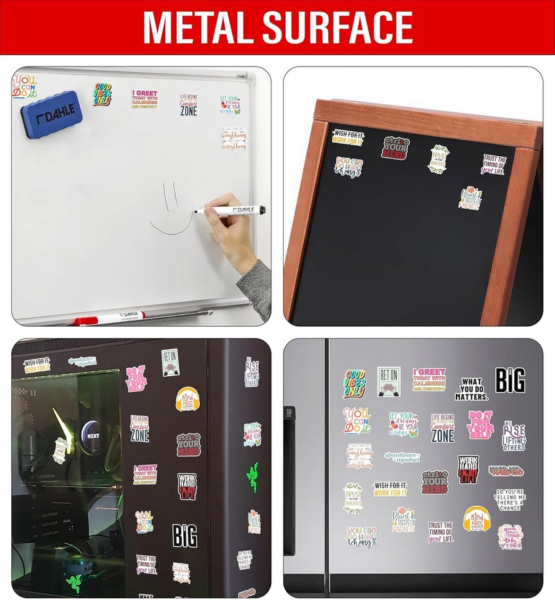 WallDesign Dream Big Motivation Fridge Magnet Set - Inspirational Designs for Daily Encouragement, Durable Metal Surface Magnets (Set of 22) - Image 5