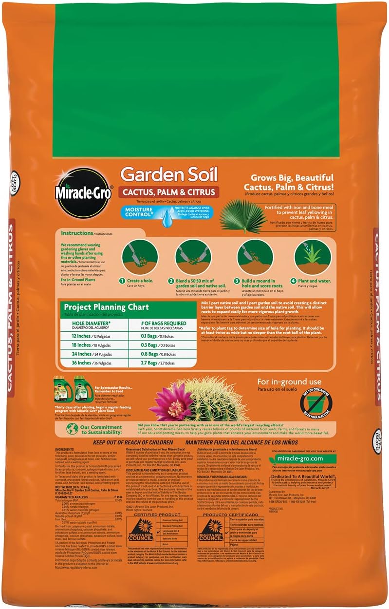 Miracle-Gro تربة الحديقة Miracle-Gro للصبار والنخيل والحمضيات - 1.5 قدم مكعب - Image 3