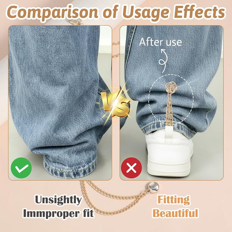 سيبا مشابك ملابس مغناطيسية متعددة الوظائف من سيببا (Sibba Multi-Function Magnetic Clothing Clips)، 12 قطعة: مشابك لأطراف الملابس، دبابيس للحجاب، مع سلسلة؛ تناسب أكمام القمصان والبنطلونات والحجابات والقبعات والأوشحة. - Image 5