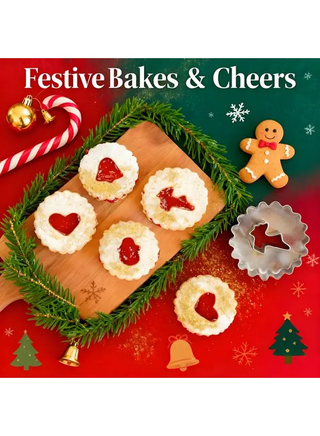 9 Piece Christmas Cookie Cutter Machine With Snowman Tree Shapes Food Safe - Image 2