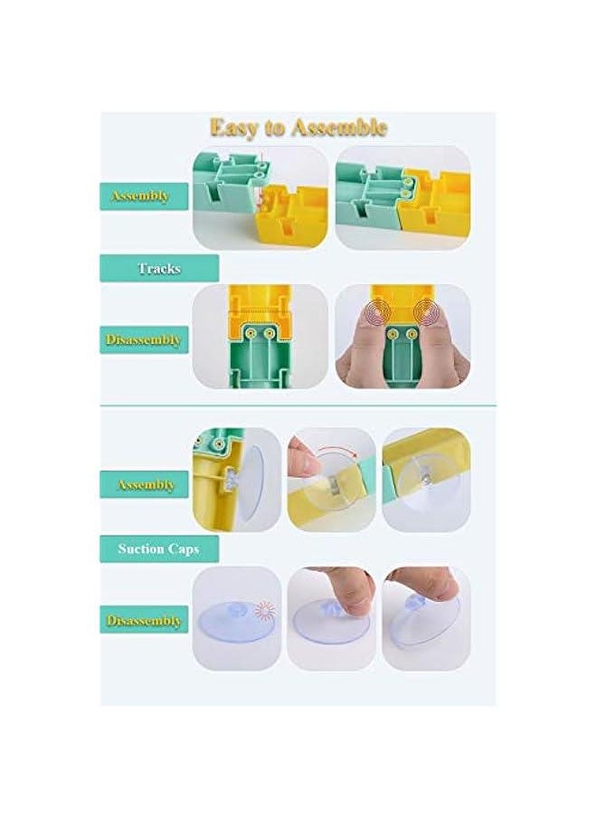Generic - Bath Toy Bathtub Waterfall Track Stick to Wall Kids DIY Water Slide Waterfall Piple Tub Take Apart Bathtub Toy Set with Ball Capsule Duckling Spinning Wheel (44PCS) - Image 1